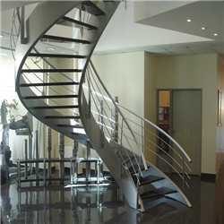 Custom wood hadrails modular steel stairs oak curved staircase
