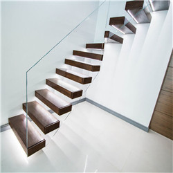 Build floating staircase modern steel wood staircase for home use