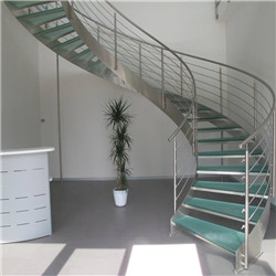Indoor galvanized steel stairs wooden curved staircase kits
