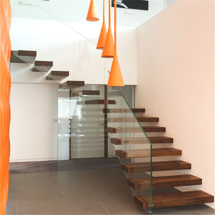 Prima build floating staircase modern solid wood steel structure staircase