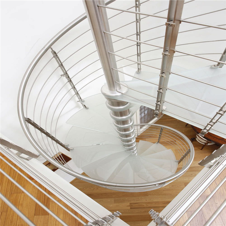 Loft Small Staircase Open Glass Spiral Staircase 