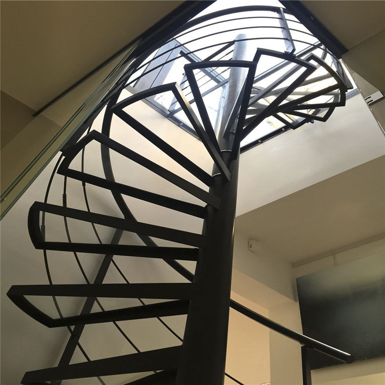 Iron Handrail Loft Spiral Staircase All Steel Stair 