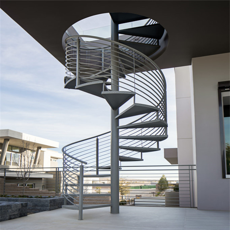 Durable Outdoor Galvanized Metal Spiral Staircase Prefabricated Stairs 