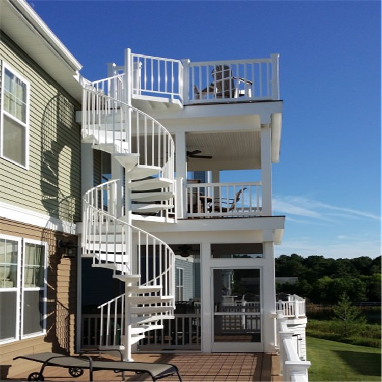 Durable Outdoor Galvanized Metal Spiral Staircase Prefabricated Stairs 
