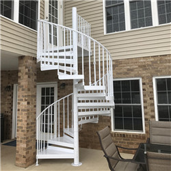 Outdoor Simple Design White Metal Spiral Staircase Design For Sale 