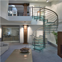 UK Modern Spiral Staircase Steel Stairs With Glass Steps