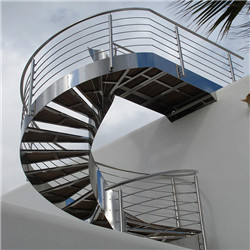 Stainless steel staircase curved staircase for outdoor deck