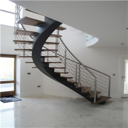 Circular decking kit steel plate stairs rod iron curved staircase