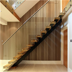 Prima modern wood tread  wooden straight staircase