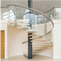 European Beech Step Steel Spiral Stair Modern Staircase With Railing