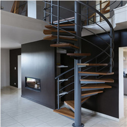 Spiral Staircase With Steel Structure In Indoor Attic