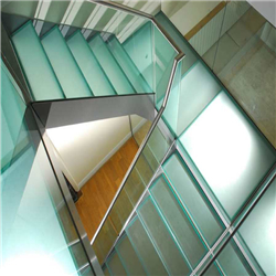 Custom modern style u-shaped straight stairs indoor lamimated glass staircase PR-T53