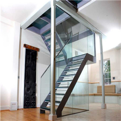 Indoor custom tempered laminated glass straight staircase PR-T55