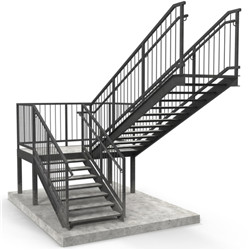 Steel Structural Staircase Handrail Outdoor Steel Stair