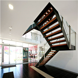Modern design modular steel wood stairs i-shaped straight staircase PR-T080