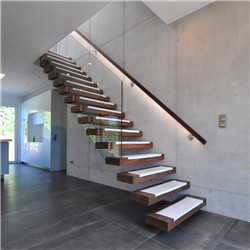 Cost Prima floating staircase railing laminated glass treads