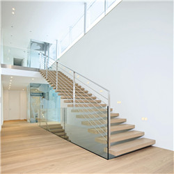 floating steel white oak solid wood staircase indoor stairs 