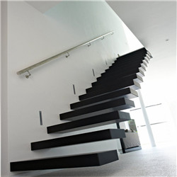 For custom individual houses high quality indoor glass wood staircase floating straight stair 