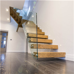 Prima precast indoor wood stairs floating staircase
