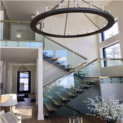Indoor modern u-shaped staircase wooden straight staircase low cost staircase design PR-T81