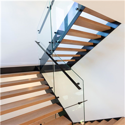 Indoor metal wooden staircase stainless steel straight staircase PR-T82