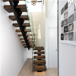 Modern style staircase u-shaped wooden tread straight staircase PR-T88