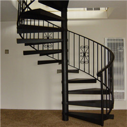 Carbon Steel Metal Spiral Staircase For Sale For Villa Interior Black Steel Stairs Design