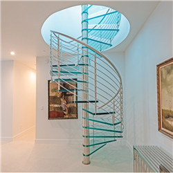 Glass Spiral Staircase For Villa Interior Luxury Designs