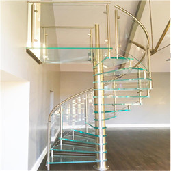 Stainless Steel Glass Spiral Staircase Helix Glass Stairs 