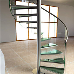 Indoor Modern Steel Glass Spiral Staircase For Interior Villa Project