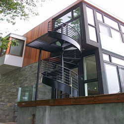 Galvanized Steel Staircase With Powder Coat Black For Outdoor