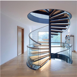 Apartment Solid Wood Interior Custom Steel U Channel Spiral Staircase For Villa