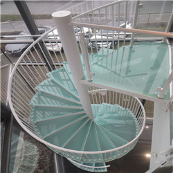 Fancy Glass Staircase System White Glass Spiral Staircase