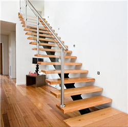 Loft Penthouse contemporary Mono Stringer Staircase with Glass Railing 