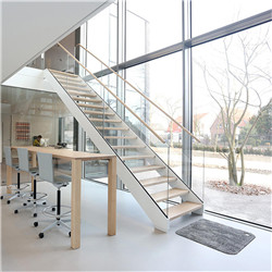 Prefabricated Glass Railing  304 Handrails Straight Staircase Design