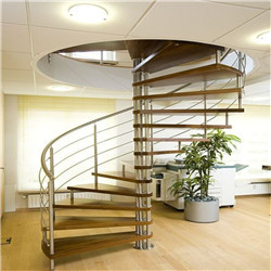 Awesome Design Central Column Beam Timber Tread Spiral Staircase For Home