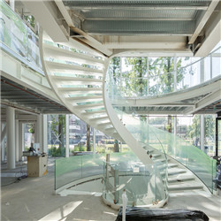 Indoor Staircase Handrails Contemporary Glass Residential Steel Stairs Curved Helical Steel Staircase Price