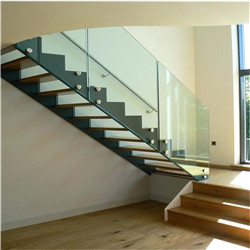 Customized Wooden Handrail Straight Flight Staircase