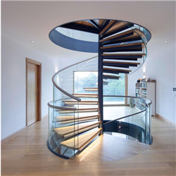DNA Helical Glass Spiral Staircase With Glass Railng