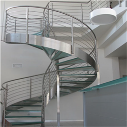 Interior Fancy Design Stainless Steel Glass Spiral Staircase For Small Space 