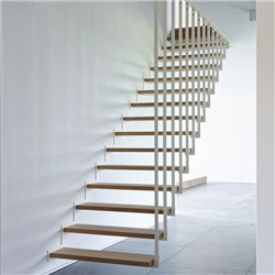 Custom modern design wooden floating staircase for commercial project
