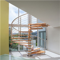Sprial Wood Steel Staircase Customized Design