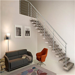Clear tempered glass floating staircase with wood tread invisible stringer straight stair