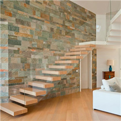 Modern home use laminated glass tread floating staircase