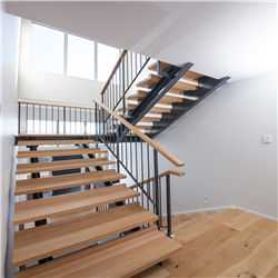 High quality staircase supplier u-shaped solid wood straight staircase PR-T174
