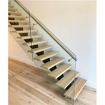 Modern Floating Staircase Straight Mono Stinger Staircase With Glass Railing