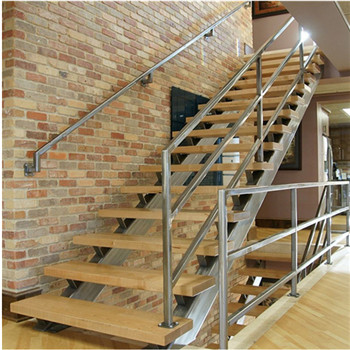 Wood Straight Staircase Design For House Interior Mono Stringer Wood Stairs