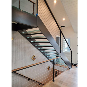  Modern Glass Railings Floating Wooden Tread Stairs