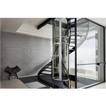 Custom Space Saving Curved Personality Interior Modern Glass Railing Staircase