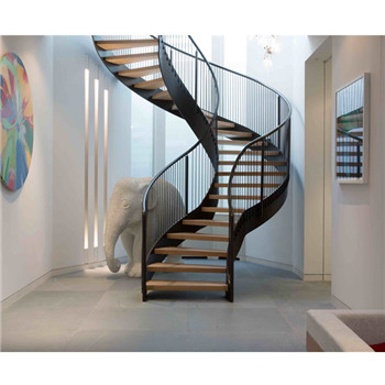Indoor Iron Railing Stair Design Curved Staircase Cost
